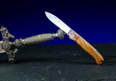 Taschenmesser Joker Canguro I, 11 cm, Olivenholz/Palisander, Backlock-Arretierung, brosse Taschenmesser - Handmade in France