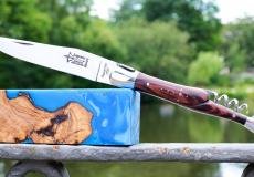 Taschenmesser Laguiole Arbalete Genes David, Amaranth, Korkenzieher, Edition Classic, brosse - Karton (Kunstharz) Taschenmesser - Handmade in France