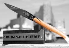 Taschenmesser Laguiole Arbalete Genes David, Edition ANDREE-JOE 02, Wacholder/Knochen, plein, brillant, guillochierte Biene - Karton (Kunstharz) Taschenmesser - Handmade in France