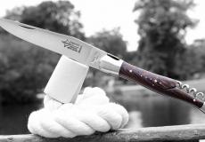 Taschenmesser Laguiole Arbalete Genes David, Palmenholz, Korkenzieher, Edition Classic, brosse - Karton (Kunstharz) Taschenmesser - Handmade in France
