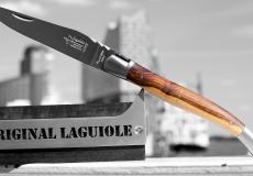 Taschenmesser Laguiole Arbalete Genes David, Pistazienholz, brillant, guillochierte Biene - Karton (Kunstharz) Taschenmesser - Handmade in France