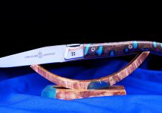Taschenmesser Laguiole Chevalier Edition AVELINE 11, Kaktus, Drop9-System, brillant, guillochierte Biene