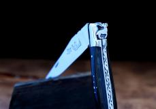 Taschenmesser Laguiole du Barry, Edition Hamburg 1000, Modell BURGFRIEDEN, brillant, guillochierte Biene Taschenmesser - Handmade in France