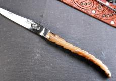 Taschenmesser Laguiole du Barry, Edition SCORPIO 03, 14 cm, Horn, brillant, guillochierte Biene, queue de Scorpion
