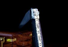 Taschenmesser Laguiole du Barry, MORA TIGER, Damast, Mooreiche, double platines, brillant  Taschenmesser - Handmade in France
