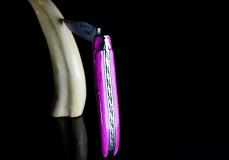 Taschenmesser Laguiole du Barry, PINK SUN, Giraffenknochen, Plein, guillochierte Biene Taschenmesser - Handmade in France