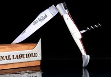 Taschenmesser Laguiole du Barry, WINOS 1, Korkenzieher, Staminaholz/Knochen, guillochierte Biene, brosse  Taschenmesser - Handmade in France