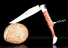 Taschenmesser Laguiole du Barry, WINOS 4, Korkenzieher, Thuja, guillochierte Biene, brosse  Taschenmesser - Handmade in France