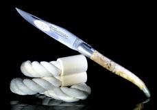 Taschenmesser Laguiole en Aubrac, Brosse, Rosskastanie, double platines - Kastanienholz Taschenmesser - Handmade in France