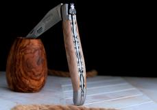 Taschenmesser Laguiole en Aubrac, double platines, brosse, Rosskastanie - Kastanienholz Taschenmesser - Handmade in France