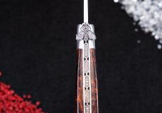 Taschenmesser Laguiole en Aubrac, Edition BELLE 37, Eisenholz, guillochierte Biene, brosse