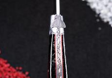 Taschenmesser Laguiole en Aubrac, Edition BELLE 38, Carbon, guillochierte Biene, brosse