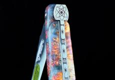 Taschenmesser Laguiole en Aubrac, Edition BIGBANG, Holunderbaum, guillochierte Biene , brosse
