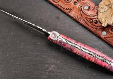Taschenmesser Laguiole en Aubrac, Edition COSMOS Saturn, Holunderbaum, guillochierte Biene , brosse