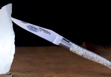 Taschenmesser Laguiole en Aubrac, Edition ORGANIC 04 Austern, guillochierte Biene, brosse