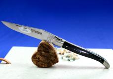Taschenmesser Laguiole en Aubrac, guillochierte Biene, Ebenholz, brosse - Rot-Esche Taschenmesser - Handmade in France