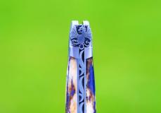 Taschenmesser Laguiole Honore Durand, BIG FIRE DRAGON, Giraffenknochen, 14C28 Stahl, brosse, 13 cm Taschenmesser - Handmade in France