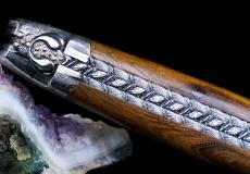 Taschenmesser Laguiole Honore Durand Edition METEOR 05, Meteorit, Pistazie, double Platines, brillant Taschenmesser - Handmade in France