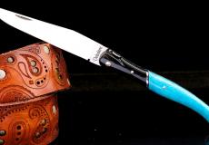Taschenmesser Laguiole Philippe Voissiere, Edition OXYL 01, Kamelknochen/Büffel, Plein, guillochierte Biene, brosse Taschenmesser - Handmade in France