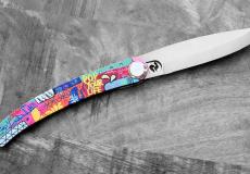 Taschenmesser Le Coq Francais, Edition PEPOP, POP YOUR LIFE, brosse, 11,5 cm - 11cm Taschenmesser - Handmade in France