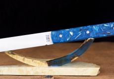Taschenmesser Le Fidele, Edition 20/20 mit GRAVUR, Pearly Horn blau, brosse, ohne Gravur