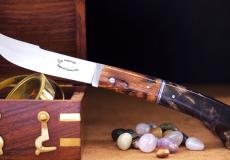 Taschenmesser COUPE-COUPE, Laguiole en Aubrac, Walnussholz / Pappelholz, guillochierter Rücken - 11cm Taschenmesser - Handmade in France