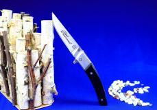 Taschenmesser Thiers Claude Dozorme, Edition SMALL JANNY 05, FlipDrop-System, Ebenholz, brillant, 11 cm - Kategorie: Thiers-Messer, FlipDrop-System Taschenmesser - Handmade in France