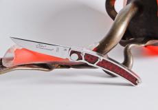 Taschenmesser Thiers Claude Dozorme, Krokodil, rot - Krokodilleder-Optik Taschenmesser - Handmade in France