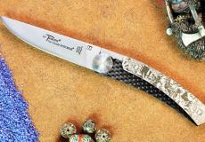 Thiers-Taschenmesser Claude Dozorme, Edition JERO, MANGA 11 cm, brosse - Kohle (stabilisiert) Taschenmesser - Handmade in France
