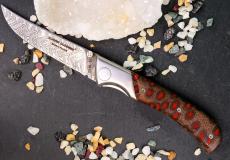 UNIKAT: Jagdmesser Claude Dozorme, Edition MORLOS 32, Kaktusholz, Damast, brosse