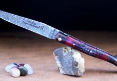 UNIKAT: Laguiole Claude Dozorme, Edition ARIGON 12, Damast, Hybridgriff, Plein, brosse