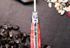 UNIKAT: Laguiole-Taschenmesser Ty Coutelier, Edition AKALO 02, Birkenholz, guillochierte Biene, brosse