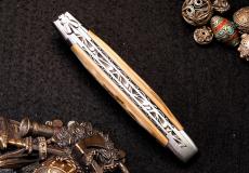 UNIKAT: Laguiole-Taschenmesser Ty Coutelier, Edition AKALO 07, Mammut, double Platines, brosse