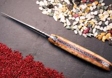 UNIKAT: Taschenmesser Laguiole du Barry, Edition BARRYLOS 29, Esche, 13cm, brosse, guillochierte Biene, Plein - Rot-Esche Taschenmesser - Handmade in France