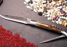 UNIKAT: Taschenmesser Laguiole du Barry, Edition BARRYLOS 31, Mammutstoßzahn, Korkenzieher, Dorn, brosse, guillochierte Biene Taschenmesser - Handmade in France