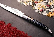 UNIKAT: Taschenmesser Laguiole du Barry, Edition BARRYLOS 33, Mammutbackenzahn, brosse, double Platines Taschenmesser - Handmade in France
