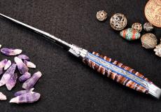 UNIKAT: Taschenmesser Laguiole du Barry, Edition BARRYLOS 40, Mammutbackenzahn, brosse, guillochierte Biene