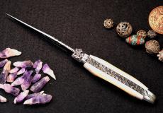 UNIKAT: Taschenmesser Laguiole du Barry, Edition BARRYLOS 43, Mammutstoßzahn, brosse, double platines