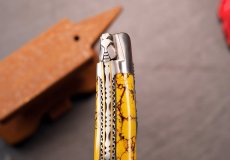 UNIKAT: Taschenmesser Laguiole du Barry, Edition BARRYLOS 47, rekonstituierter Stein, brosse, double platines
