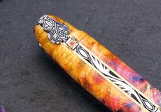 UNIKAT: Taschenmesser Laguiole en Aubrac, Edition CAMELEON, Holunderholz, guillochierte Biene , brosse