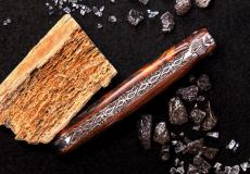 UNIKAT: Taschenmesser Laguiole en Aubrac, Edition DOPPELBLATT, Pistazienholz, Double Platines, brosse