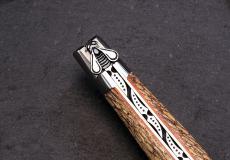 UNIKAT: Taschenmesser Laguiole en Aubrac, Edition DRACHENBIENE, Guavenholz, guillochierte Biene , brosse