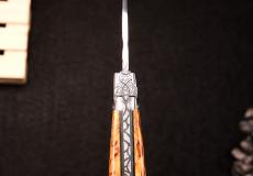 UNIKAT: Taschenmesser Laguiole en Aubrac, Edition GASTON 06, Birke, brosse, guillochierte Biene