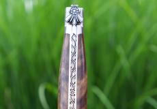 UNIKAT: Taschenmesser Laguiole en Aubrac, Edition MARLIN 08, Nussbaum, brosse, Plein Taschenmesser - Handmade in France