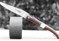 UNIKAT: Taschenmesser Laguiole en Aubrac, Edition MEDITEM 06, Mooreiche, plein, brosse, guillochierte Biene Taschenmesser - Handmade in France