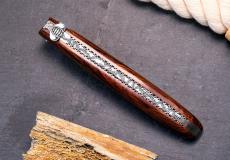 UNIKAT: Taschenmesser Laguiole en Aubrac, Edition VELION 12, Eisenholz, guillochierte Biene, brosse