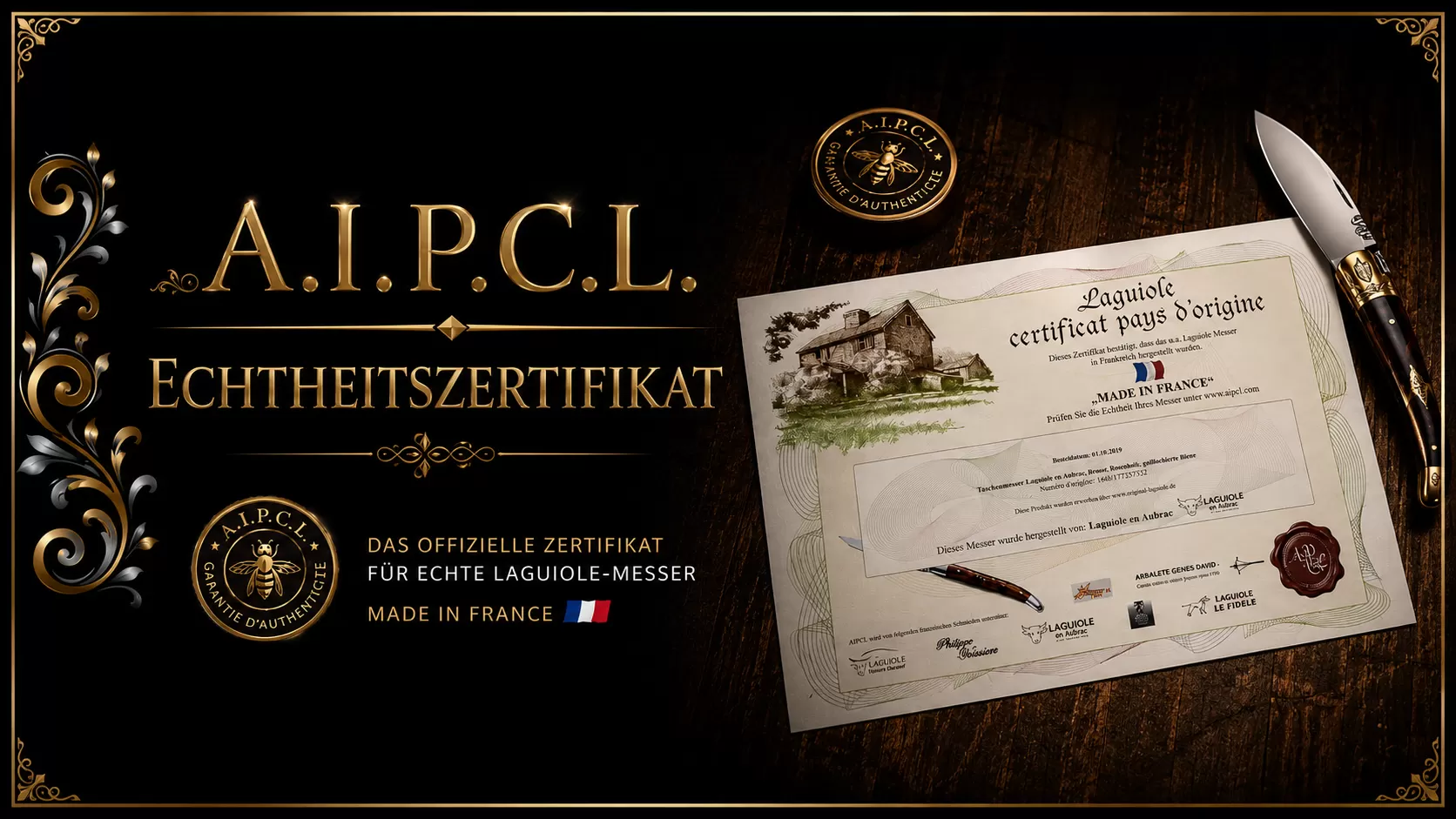 Das A.I.P.C.L.-Echtheitszertifikat bei original-laguiole.de