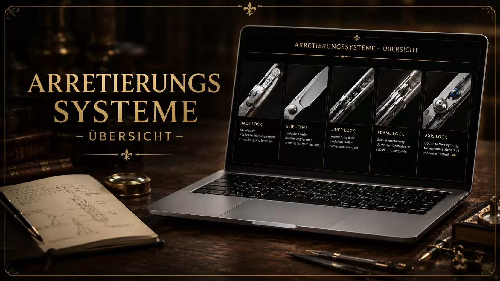 Übersicht Arretierungssysteme für Laguiole- und Thiers-Messer
