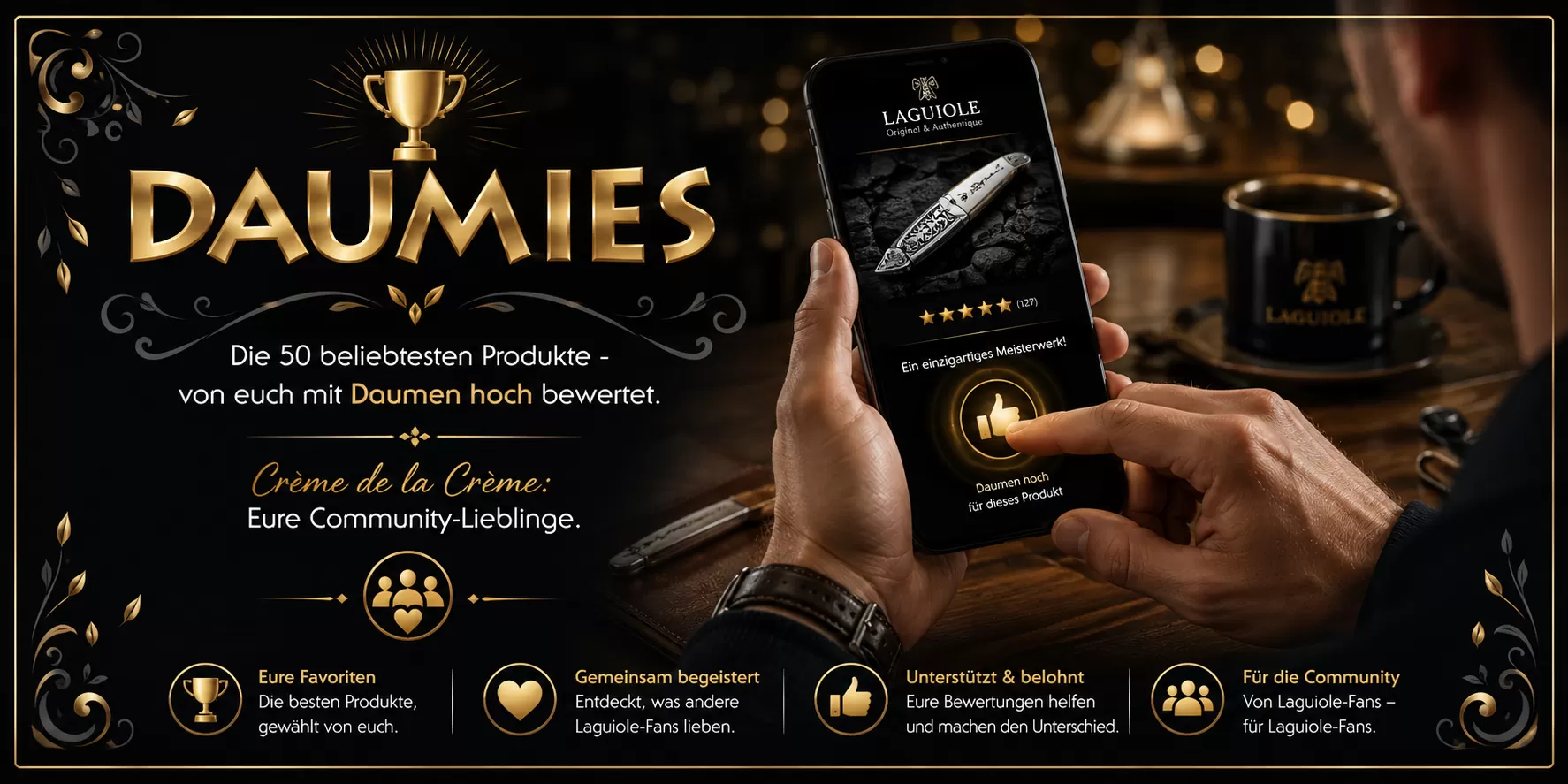 DAUMIES - die Favoriten der Laguiole-Community DAUMIES - die beliebtesten Laguiole-Messer der Community