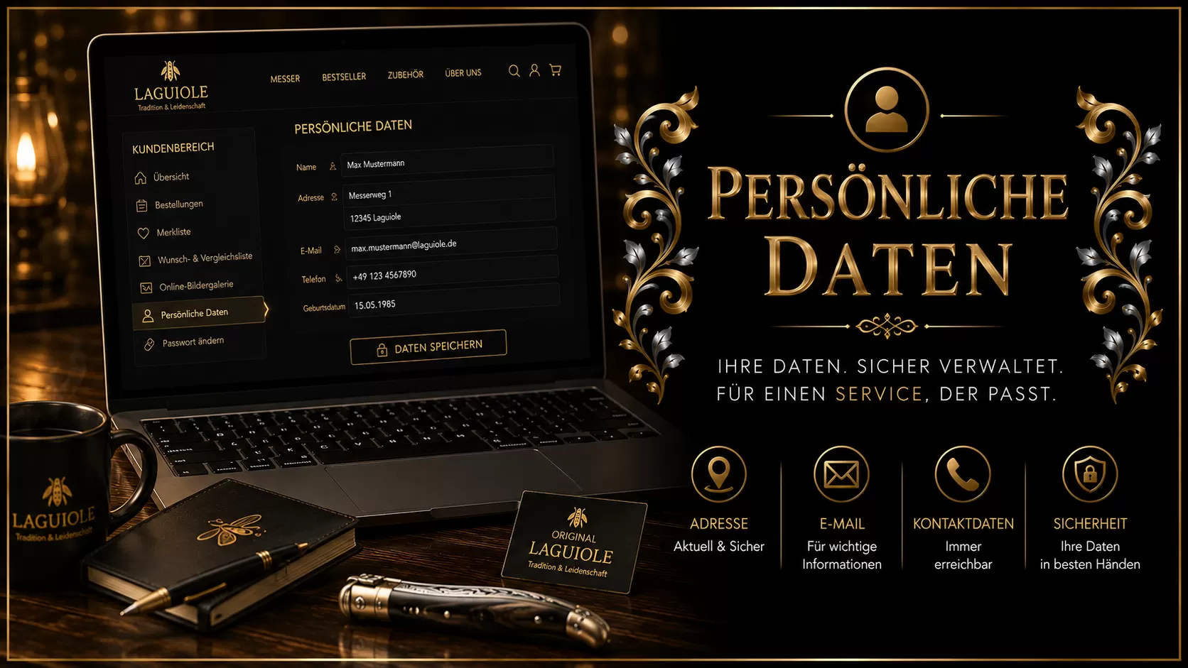 Ihre Daten im Kundenbereich bei original-laguiole.de